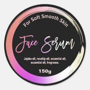 Painted Holographic Circle Face Serum Labels