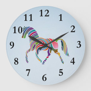 painted horse large clock