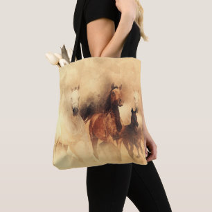 Painted Horses Running  Tote Bag