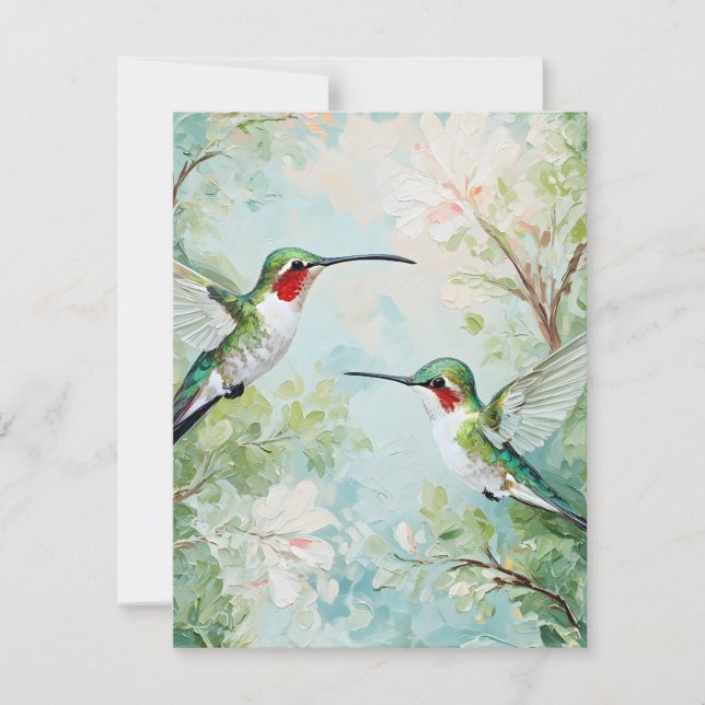 Painted Hummingbirds Holiday Card (Front)