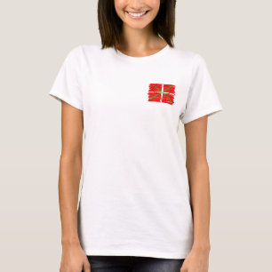 Painted Ikurriña with outline of Basque Country, T-Shirt