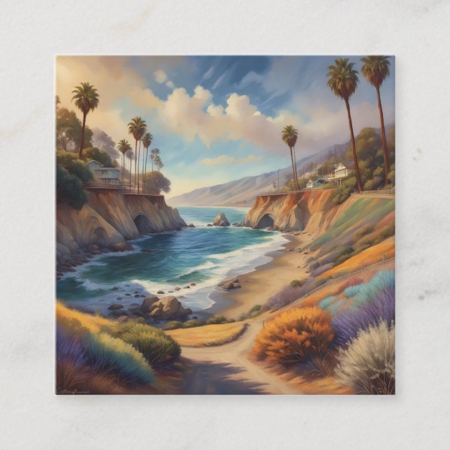 Painted in an artistic painterly way, with vivid i square business card (Front)