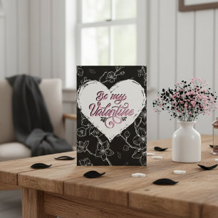 Painted in Passion: Monochrome Blossoms, Pink Lov Holiday Card
