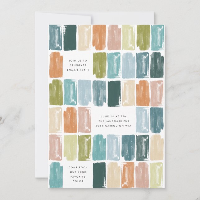 Painted Jewels Birthday Party Invitation (Front)