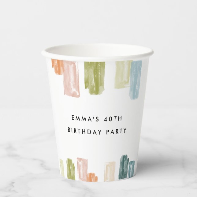 Painted Jewels Watercolor Personalized Paper Cups (Front)