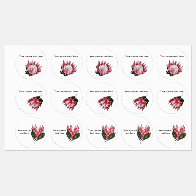 Painted King Protea Waterproof labels (Sheet)