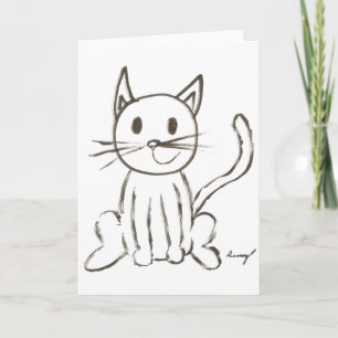 Painted Kitty Customizable Greeting Card