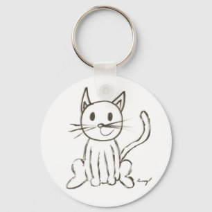 Painted Kitty Keychain