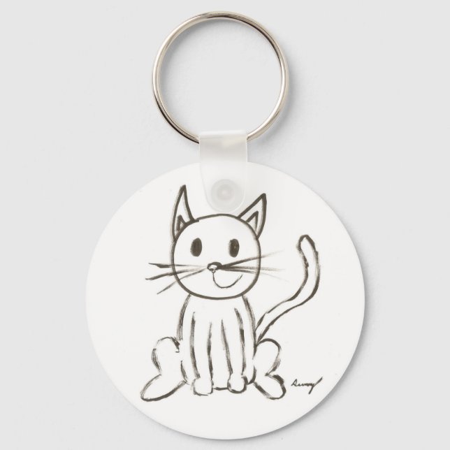 Painted Kitty Keychain (Front)