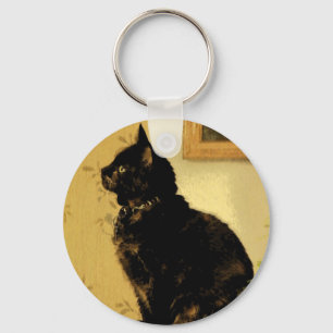 Painted Kitty Keychain