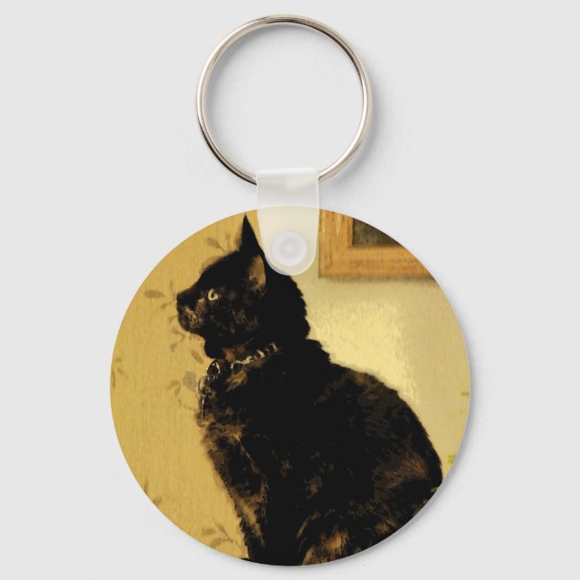 Painted Kitty Keychain (Front)