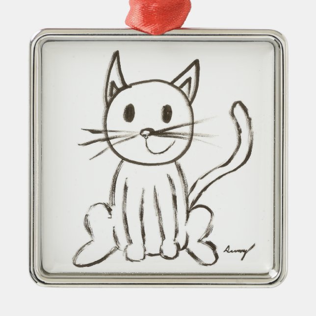 Painted Kitty Ornament (Front)