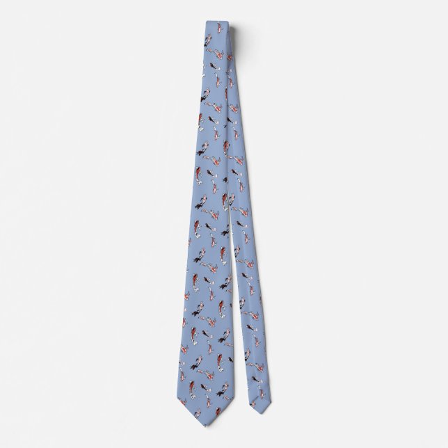 Painted Koi Swimming in Pond Tie (Front)