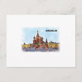 painted Kremlin Postcard
