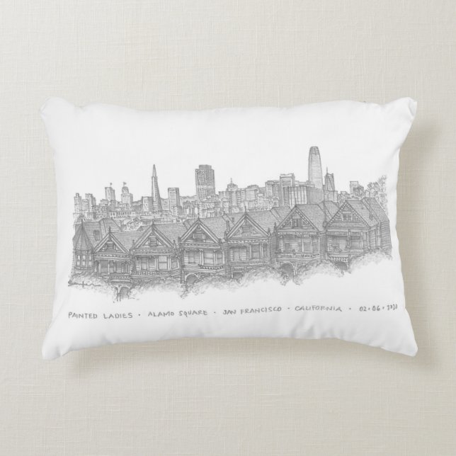 Painted Ladies, San Francisco, United States Accent Pillow (Front)