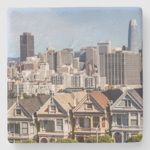 Painted Ladies Victorian Homes in San Francisco Stone Coaster