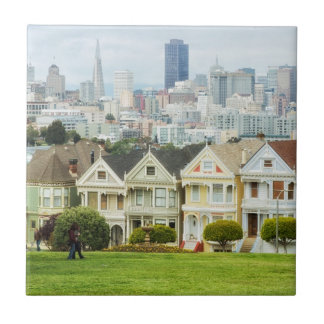 Painted Ladies, Victorian houses and skyline Tile