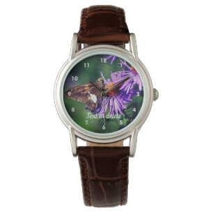 Painted Lady Butterfly Aster Flower Personalized Watch