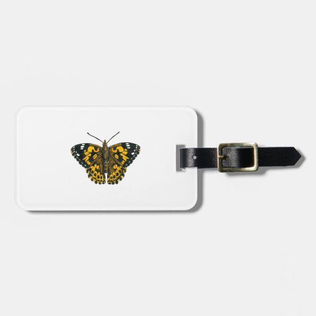 Painted lady butterfly luggage tag (Front Horizontal)