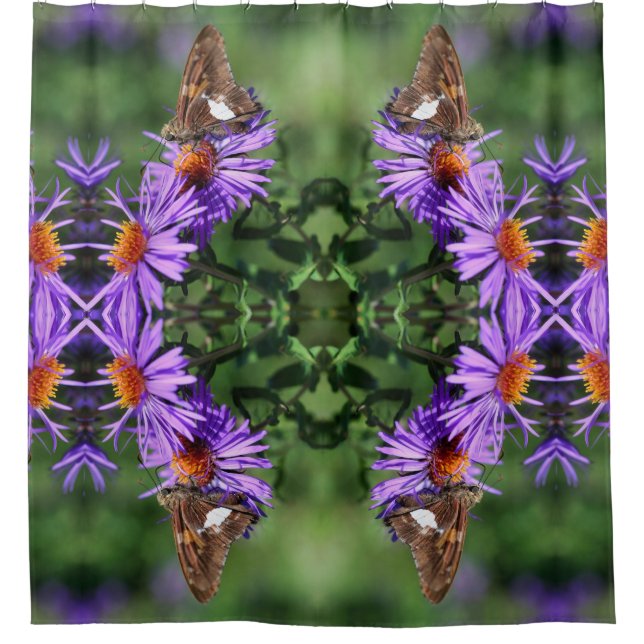 Painted Lady Butterfly On Aster Flower Abstract  (Front)
