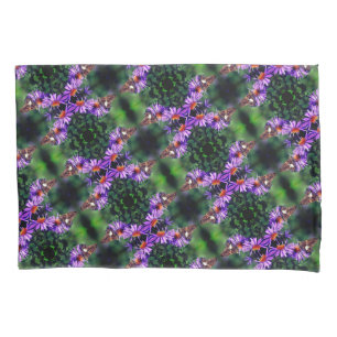 Painted Lady Butterfly On Aster Flower Abstract Pillowcase