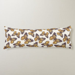 Painted lady butterfly pattern body pillow