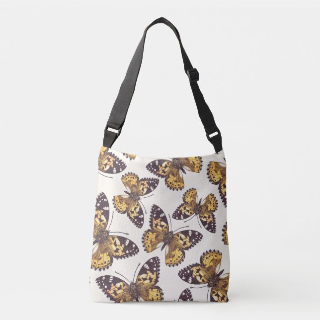 Painted lady butterfly pattern crossbody bag (Front)