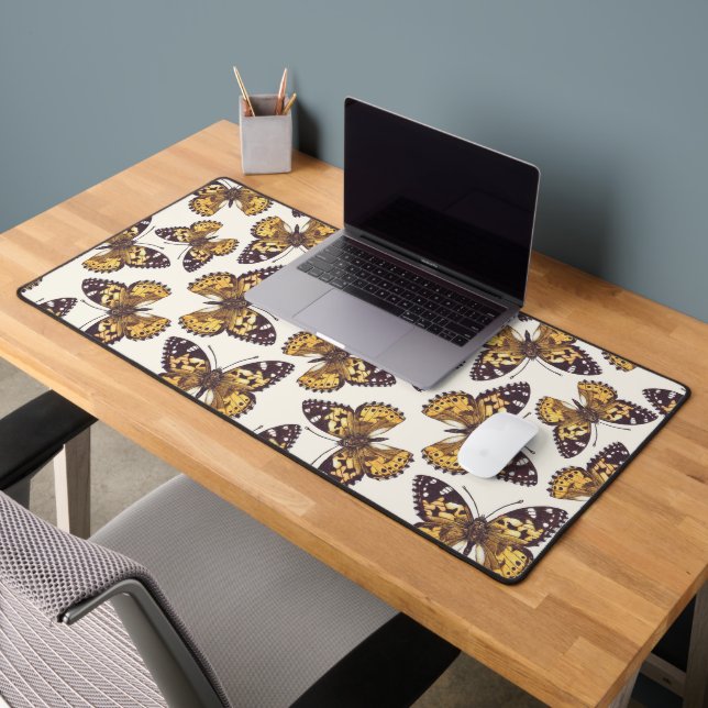 Painted lady butterfly pattern desk mat (Office 2)