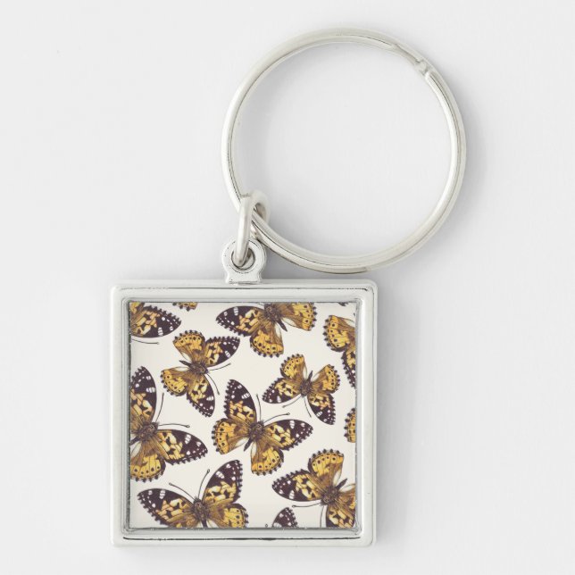 Painted lady butterfly pattern keychain (Front)