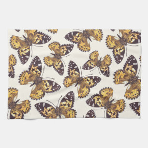 Painted lady butterfly pattern kitchen towel