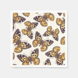 Painted lady butterfly pattern napkin