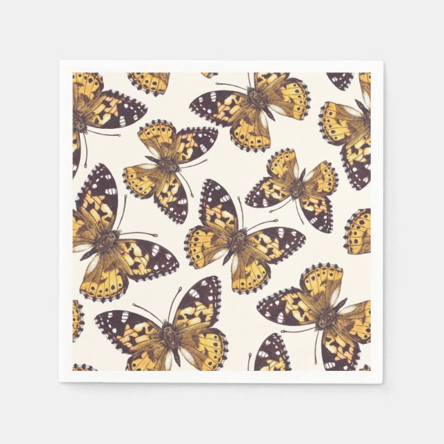 Painted lady butterfly pattern napkin (Front)