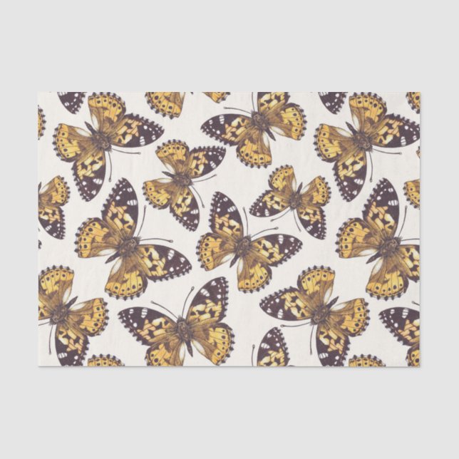 Painted lady butterfly pattern tissue paper (Front)