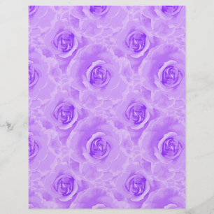 Painted Lavender Roses Art & Craft Scrapbook Paper