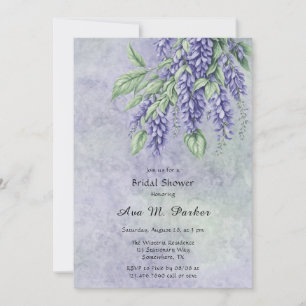 Painted Lavender Wisteria Bridal Shower Invitation