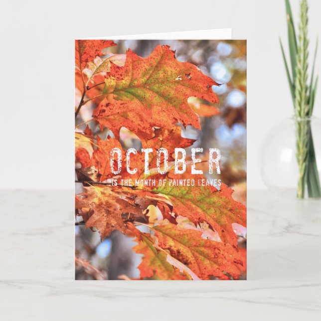 PAINTED LEAVES Greeting Card (Front)