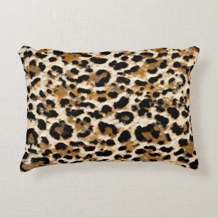 Painted Leopard Accent Pillow