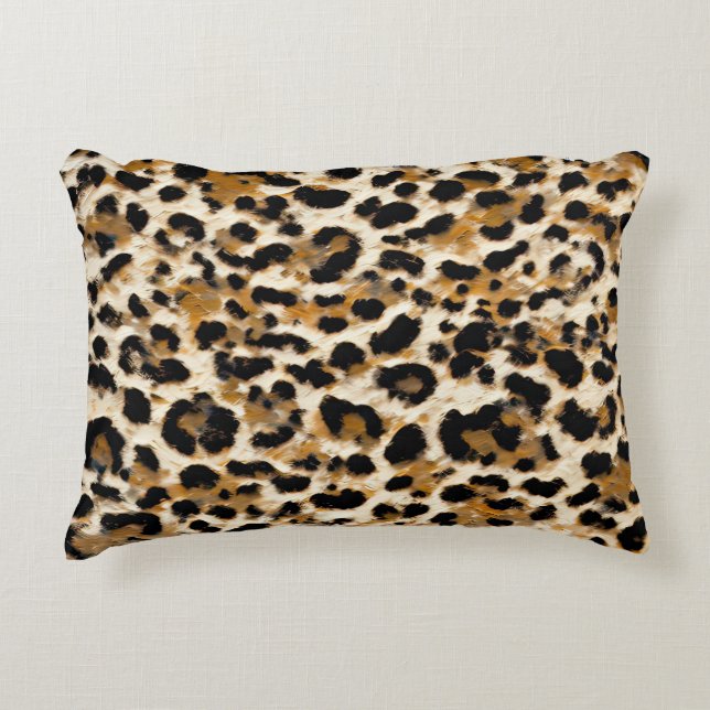 Painted Leopard Accent Pillow (Front)