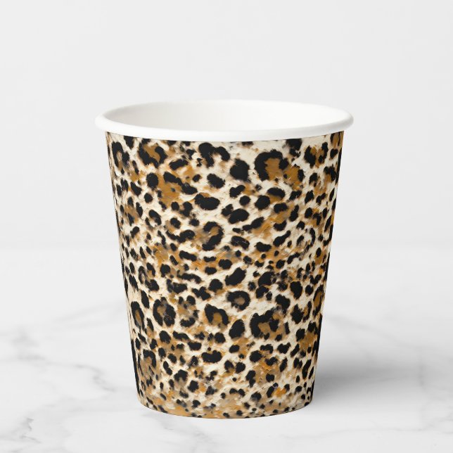 Painted Leopard Paper Cups (Front)
