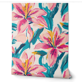 Painted Lilies Brush Bloom Extravaganza  Wallpaper