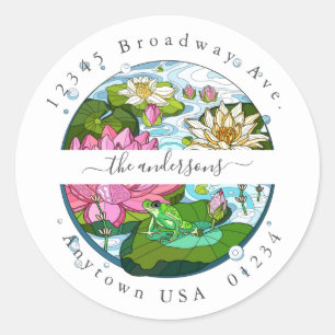 Painted Lily Pads; Return Address Envelope Seal