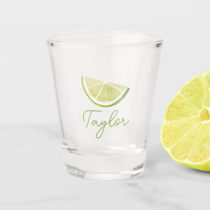 Painted Lime   Name Script Shot glass