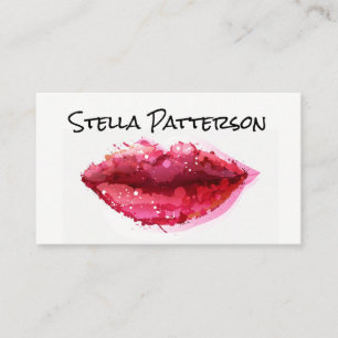 Painted Lips Makeup Artist Business Card