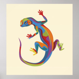 Painted Lizard Poster