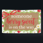 Painted Look Banner Baby Shower Girl Strawberry<br><div class="desc">Welcome your guests with charm and sweetness using this adorable berry-themed baby shower banner! Featuring soft berries, a sweet watercolor bow, and the phrase "Someone Berry Sweet is on the Way", this ready-to-print sign is the perfect focal point for celebrating your baby girl. 🎀 Perfect For: Baby girl baby showers...</div>