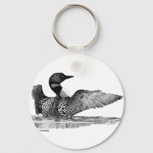 Painted Loon Keychain