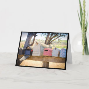 Painted Mailboxes in a Row Greeting Card