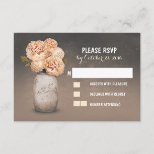 Painted mason jar cute wedding RSVP cards