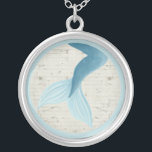 Painted Mermaid Collection Silver Plated Necklace<br><div class="desc">A mermaid's prime feature, their tail! A cool piece of pop art starring this fantasy mythical feature on a simple background. A rich blue mermaid tail, designed by June Erica Vess. Something to bring the magic of the ocean to life in your home with this visually stunning work. June Erica...</div>