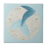 Painted Mermaid Collection Tile<br><div class="desc">A mermaid's prime feature, their tail! A cool piece of pop art starring this fantasy mythical feature on a simple background. A rich blue mermaid tail, designed by June Erica Vess. Something to bring the magic of the ocean to life in your home with this visually stunning work. June Erica...</div>